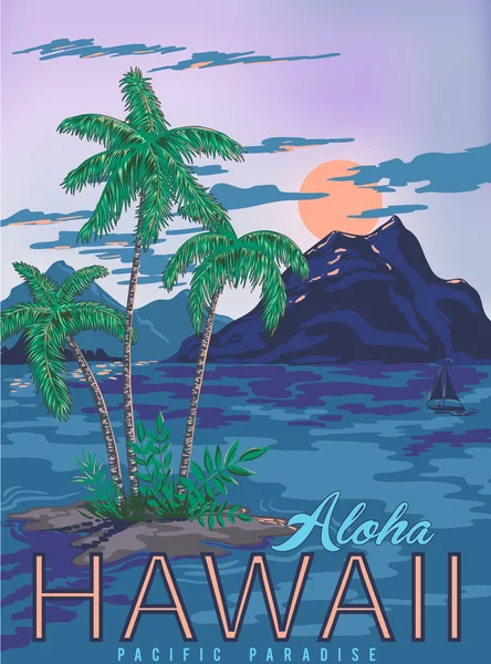 Cartel de hawaii vector con estilización vintage vector, gráfico vectorial  ©  imagen #116543170