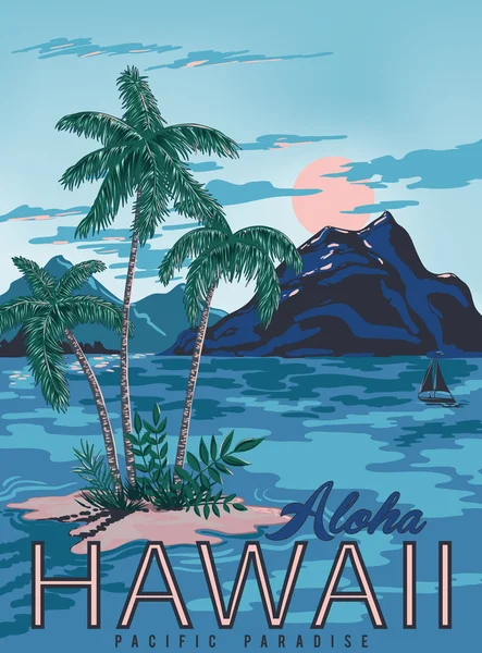 Wektor Hawaje plakat z vintage Stylizacja — Wektor stockowy