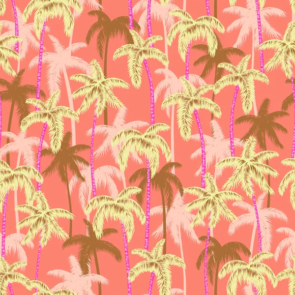 Wektor bezszwowe stylowe nowoczesne kolorowe pionowe zorientowany palm tree wzór — Wektor stockowy