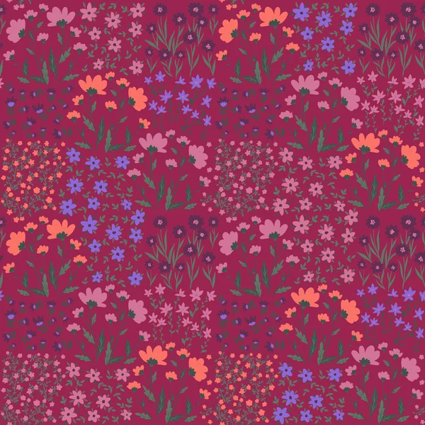 Vecteur sans couture graphique romantique fantaisie floral motif ditsy — Image vectorielle