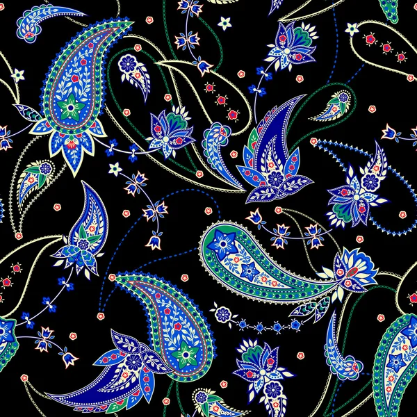 Seamless artistic graphical oriental paisley pattern — Stock Photo, Image
