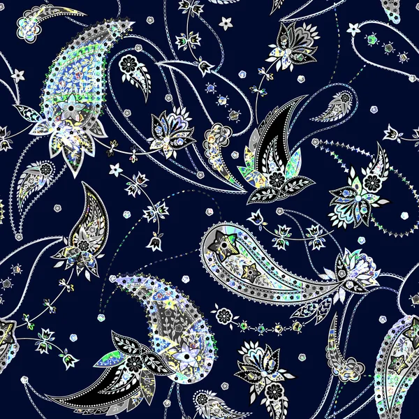 Sömlös konstnärliga grafiska orientaliska paisley mönster — Stockfoto