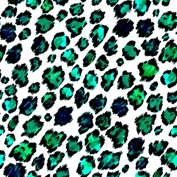 Seamless graphical hand drawn artistic stylish leopard pattern. — 스톡 사진