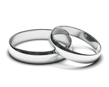 Silver wedding rings clipart