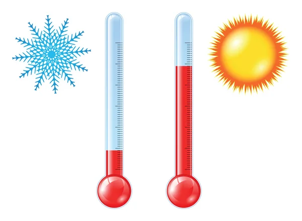 Termometri caldi e freddi Fotografia Stock