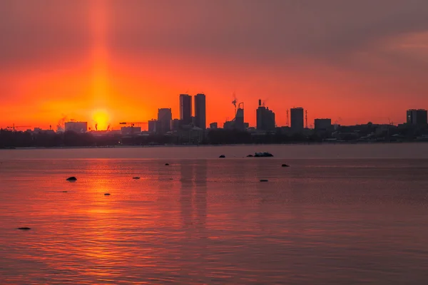 Tallinn city center view in sunset lighting — Stock Photo, Image