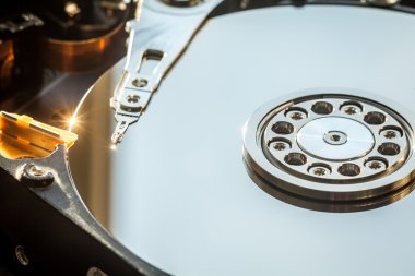 HDD iç parçalarını yakın çekim shot