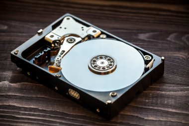 Ahşap rustik arka plan yakın çekim vuruşta sökülüp Hdd