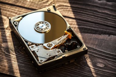 Ahşap rustik arka plan yakın çekim vuruşta sökülüp Hdd