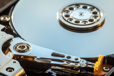 HDD iç parçalarını yakın çekim shot