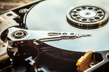 HDD iç parçalarını yakın çekim shot