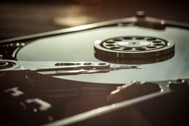 HDD iç parçalarını yakın çekim shot