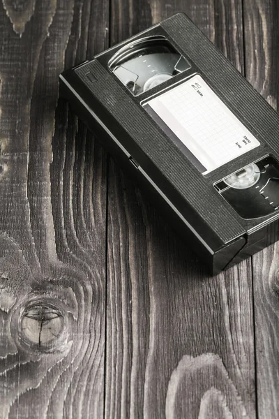 录像带盒式木制仿古背景 — 图库照片