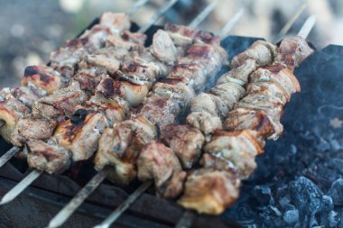 alevler içinde köyü ile ızgara et