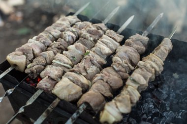 alevler içinde köyü ile ızgara et