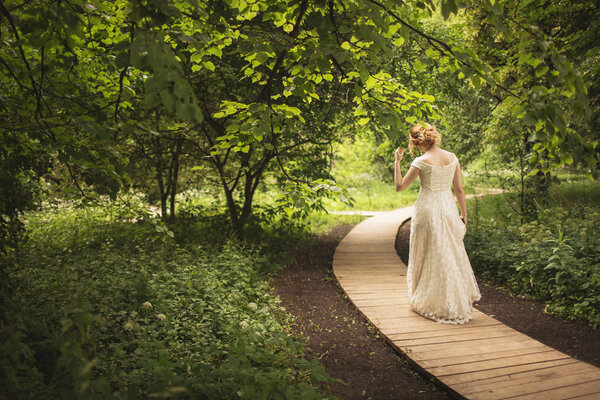 Bride in the park