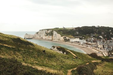 Ünlü panorama Etretat, La Manche