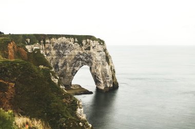 Falaise d'Amont cliff Etretat, Normandy, Fransa