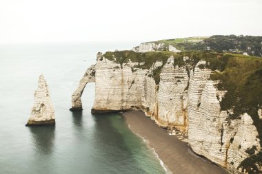 Falaise d'Amont cliff Etretat, Normandy, Fransa