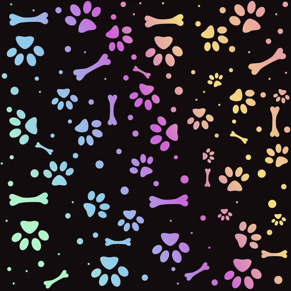 Parmak izi için el çizimi hayvan pençesi ve kemiksiz desen arkaplanı.