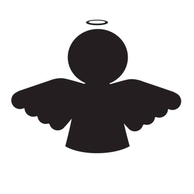 El yazması siluet arkaplanı yazdır. Vektör melek, dekorasyon. Tasarım elementi.