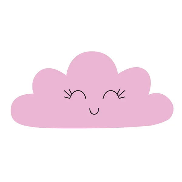 Happy Cartoon Cloud Hand Drawn Векторная Иллюстрация Символов — стоковый вектор