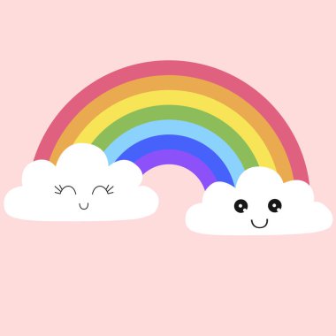 Mutlu karikatür bulut el çizimi. Vektör gösterimi.