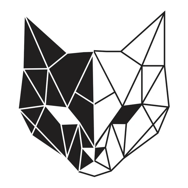 Vector Abstracte Polygonale Geometrische Kattenkop — Stockvector