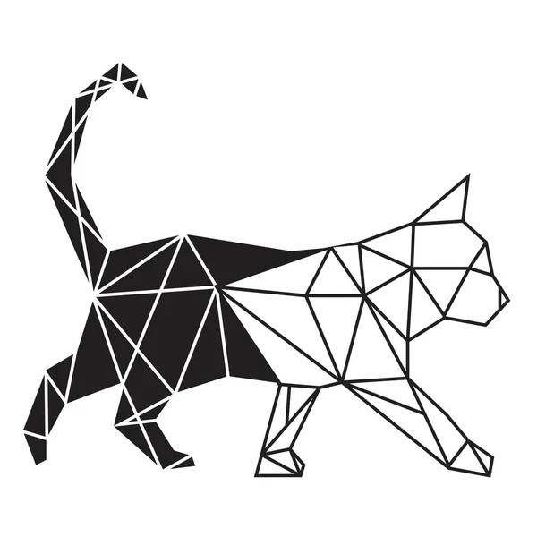 Vektor Abstrakte Polygonale Geometrische Katze — Stockvektor