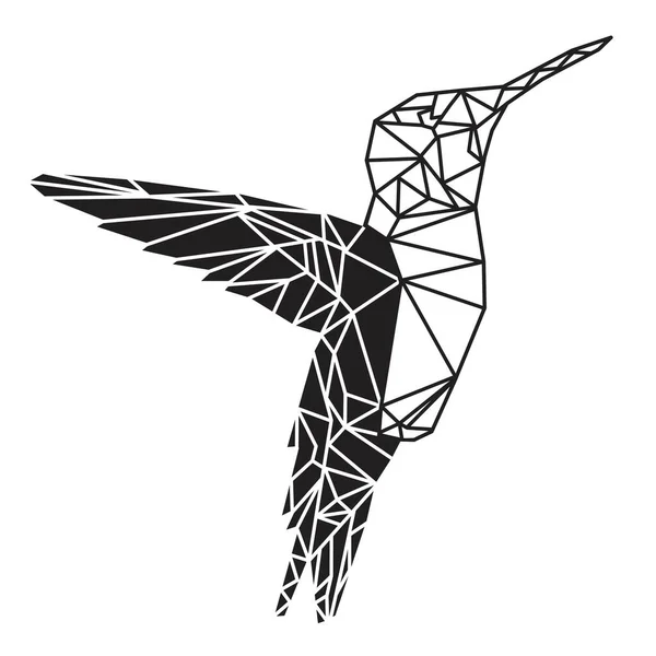 Geometrischer Fliegender Vogel Handgezeichnete Vektorillustration — Stockvektor