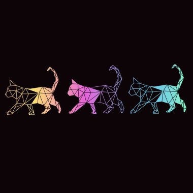 Geometrik kedi yürüyüşü. Vektör pürüzsüz desen çizimi.