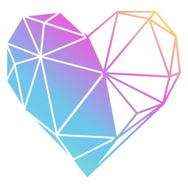 Geometrik elmas kalp. Vektör sembolü çizimi. El çizimi vektör illüstrasyonu.