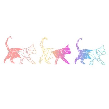 Geometrik kedi yürüyüşü. Vektör pürüzsüz desen çizimi.