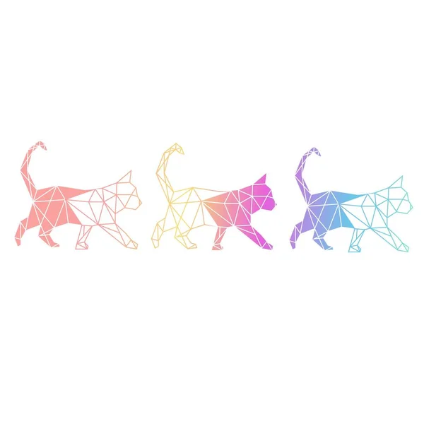 Γεωμετρικό Περπάτημα Γάτας Διάνυσμα Απρόσκοπτη Απεικόνιση Μοτίβο — Διανυσματικό Αρχείο