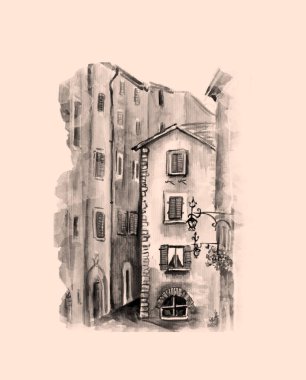 Aquarelle El ev sanatı çizimi