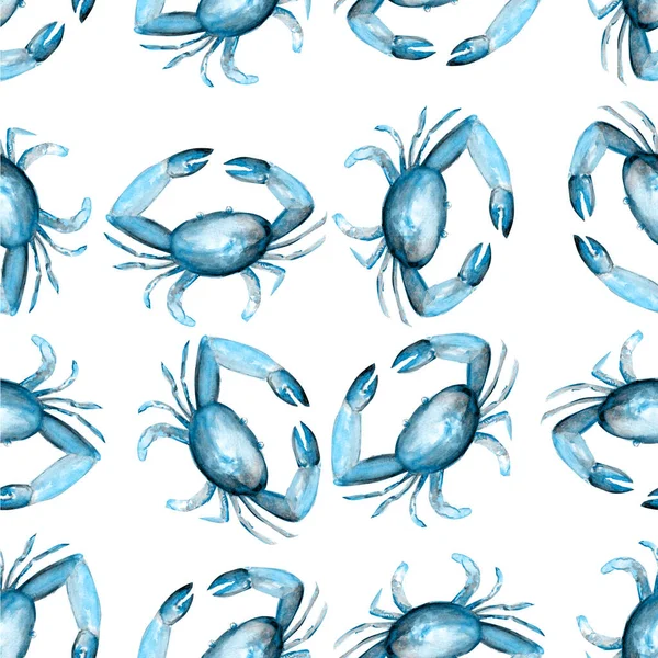 Aquarelle Dessinée Main Modèle Crabes Animaux Mer — Photo