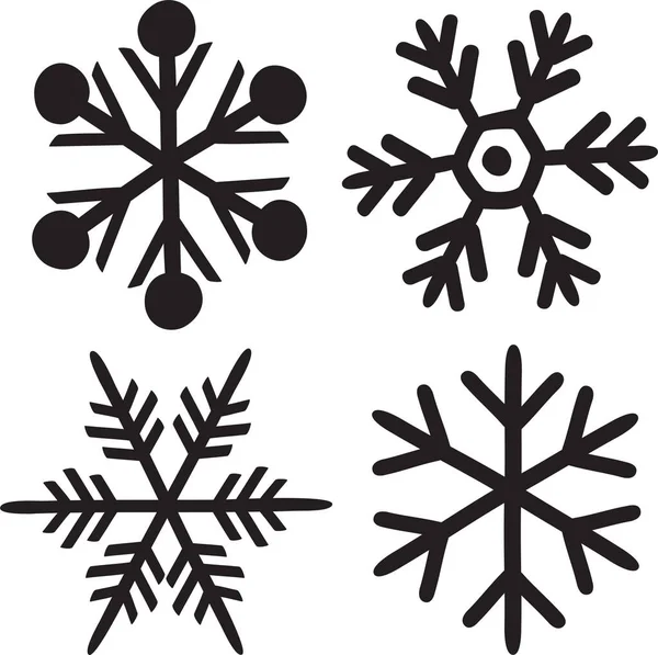 Геометрический Набор Снежных Символов Векторная Миграция — стоковый вектор
