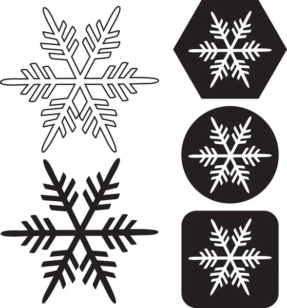 Conjunto Símbolos Geométricos Nieve Ilustración Vectorial — Vector de stock