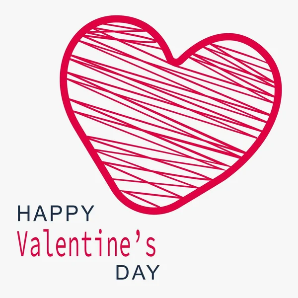 Alles Gute Zum Valentinstag Herz Zeichen Vektor Illustration — Stockvektor