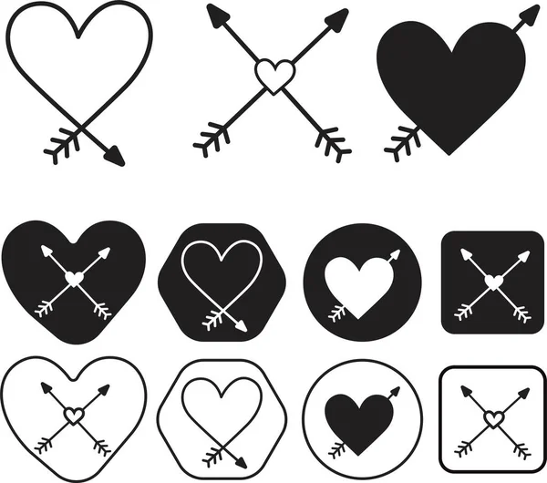 Simbolo Amore Cuore Illustrazione Vettoriale — Vettoriale Stock