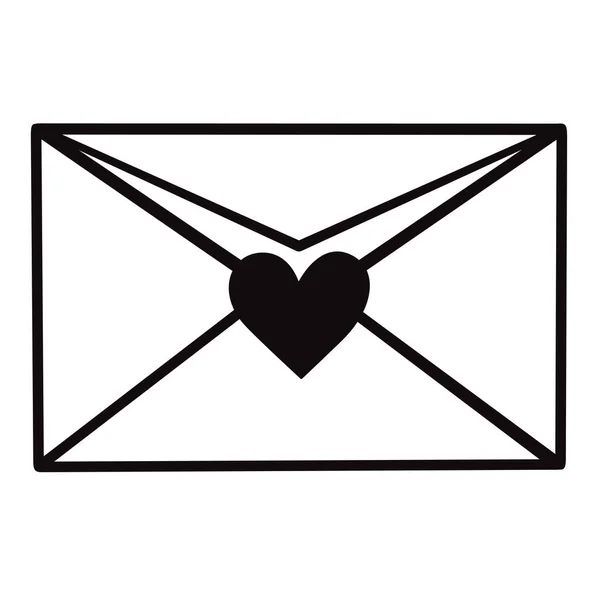 Carta Amor Símbolo Corazón Vector Ilustración — Archivo Imágenes Vectoriales