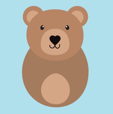 Sevimli çizgi film ayısı hayvanı. Vektör illüstrasyonu.