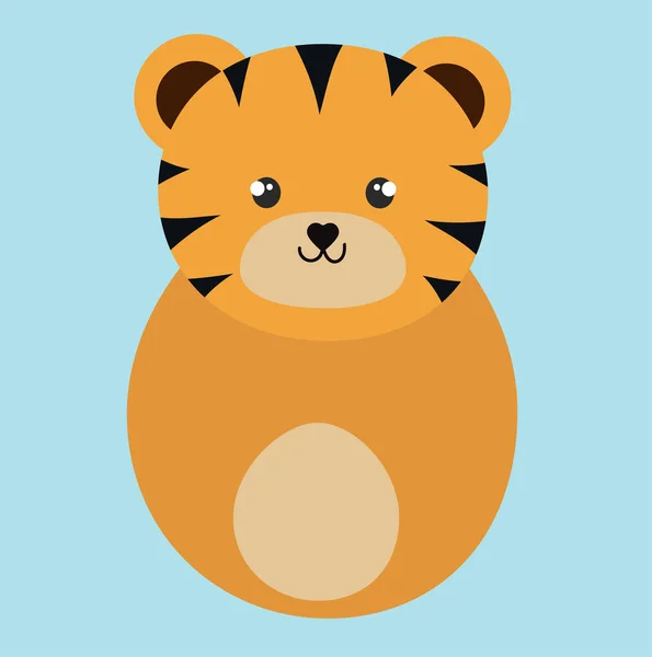 Mignon Animal Tigre Dessin Animé Illustration Vectorielle — Image vectorielle