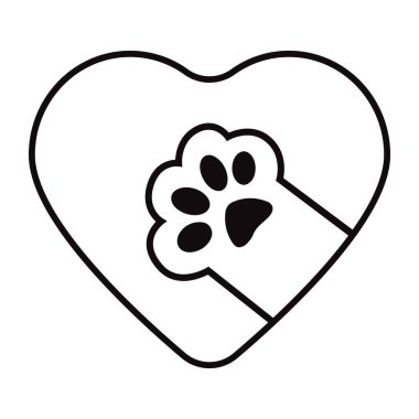 Hayvan pençesi ayak izi. Vektör illüstrasyonu.