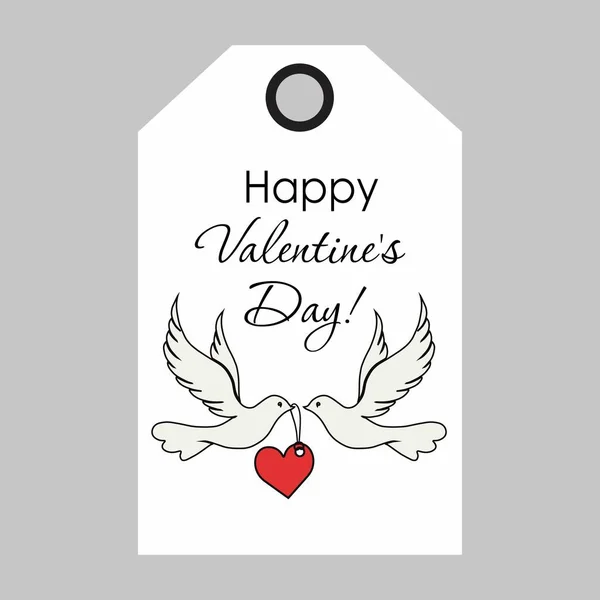 Feliz Día San Valentín Etiqueta Para San Valentín Ilustración Vectorial — Vector de stock