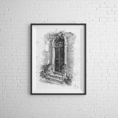 Duvara El Çizimi Resim.