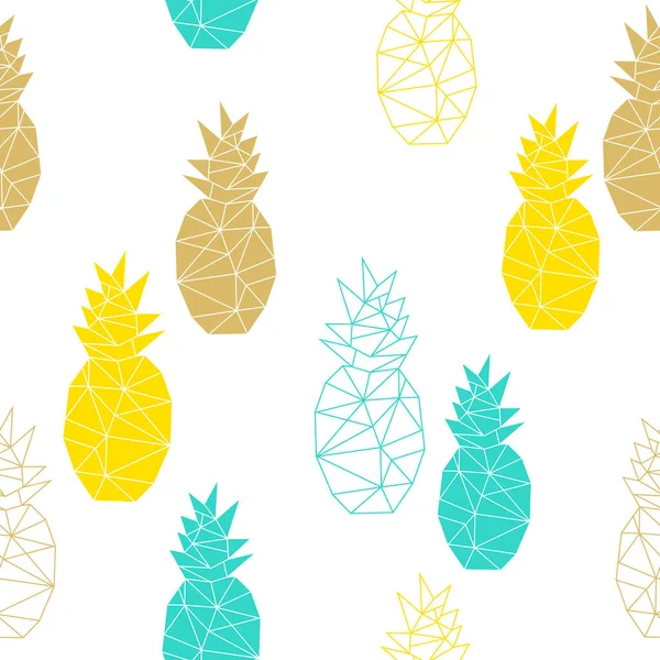 Ananas Çizgisi Sanatı Kusursuz Desen Çizimi — Stok Vektör