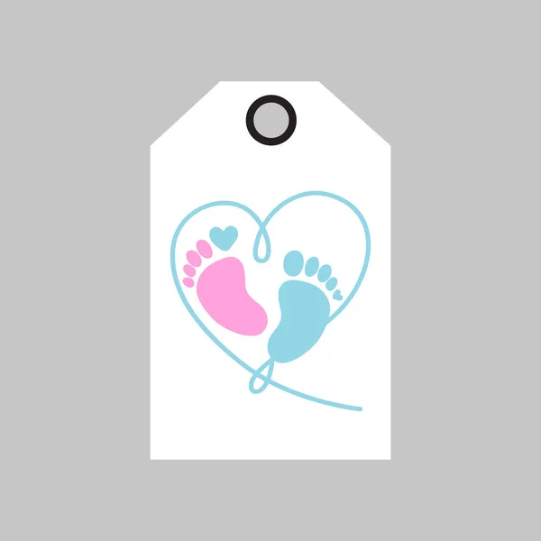 Niedliche Baby Fußabdruck Tag Vektorillustration — Stockvektor