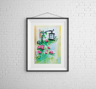 Eski sanat eserlerinin suluboya resimleri 3D illüstrasyon