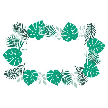 Tropikal palmiye yaprağı resimleme arkaplanı